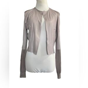 I Aviu Leather Sheer back Blazer